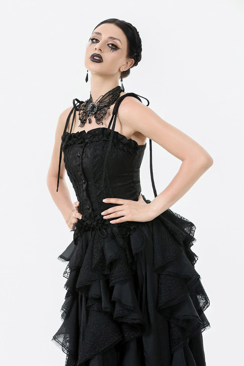 Graveyard Blossoms Ruffled Tank Top - Image 4