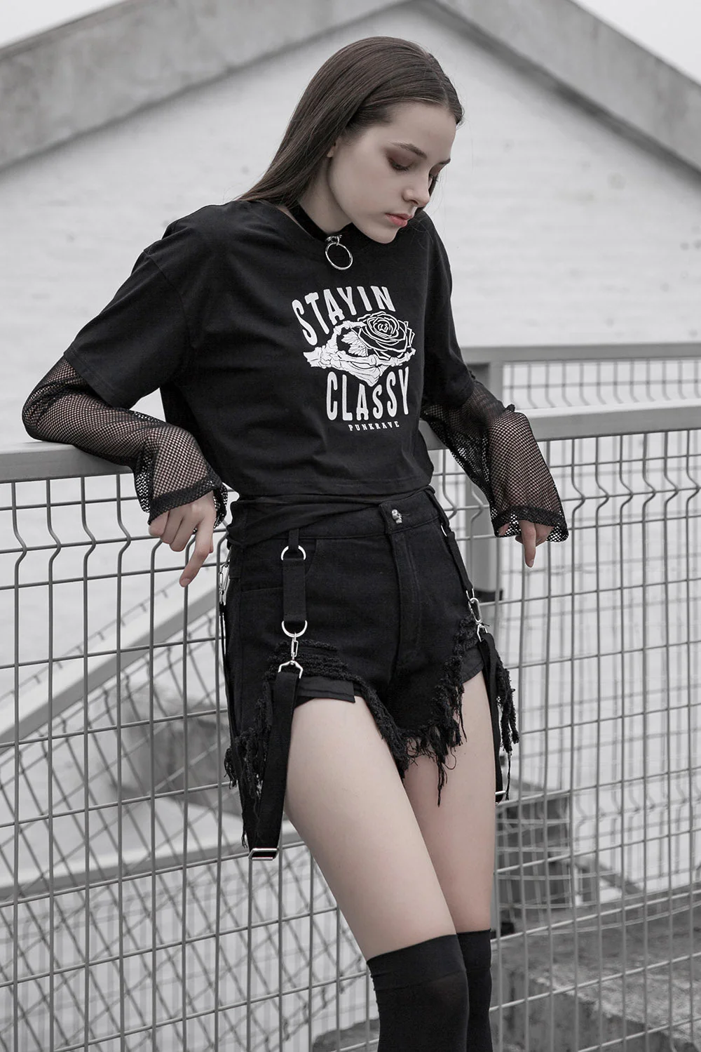 Graveyard Gates Suspender Shorts
