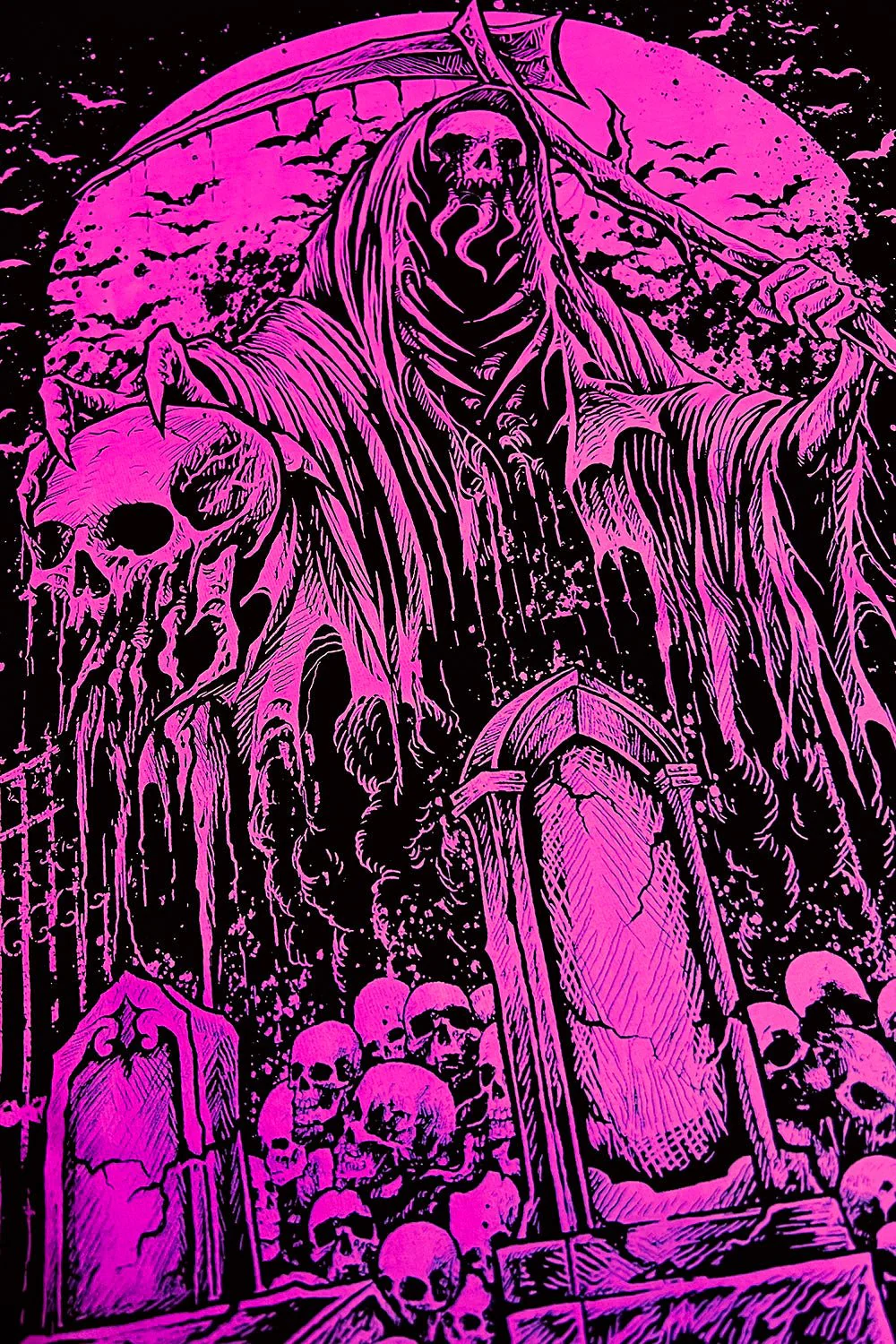 Graveyard Grim Reaper Sweatshirt [PINK] - Image 3