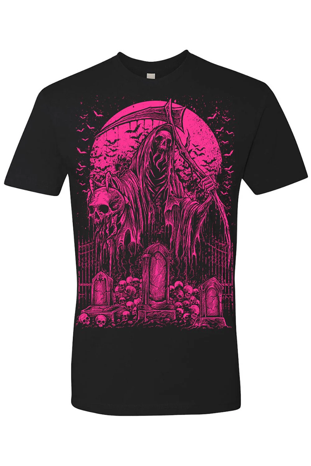 Graveyard Grim Reaper T-shirt [PINK] - Image 2