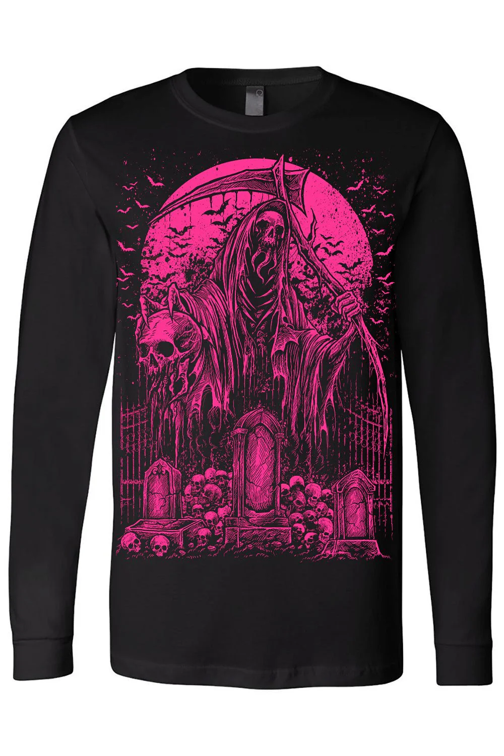Graveyard Grim Reaper T-shirt [PINK] - Image 4