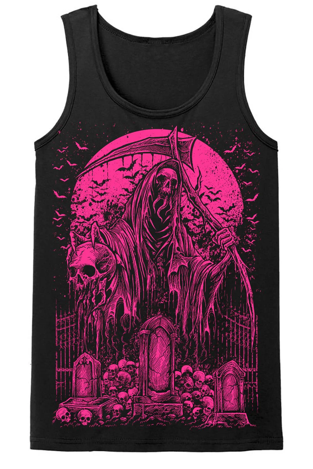Graveyard Grim Reaper T-shirt [PINK] - Image 5