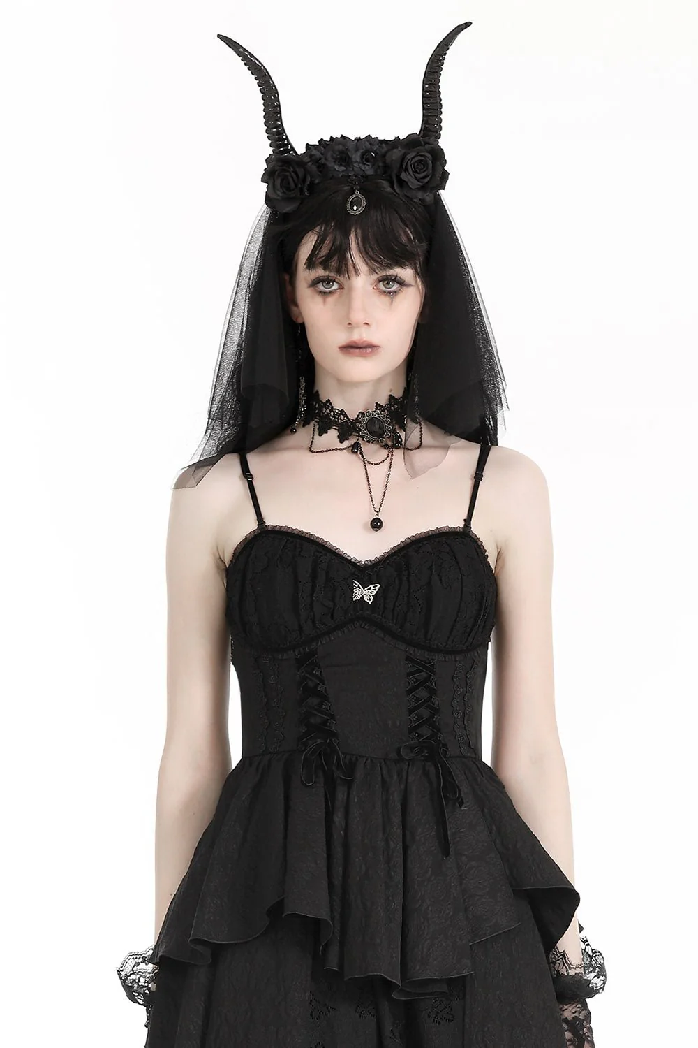 Graveyard Witch Veiled Headdress - Image 5