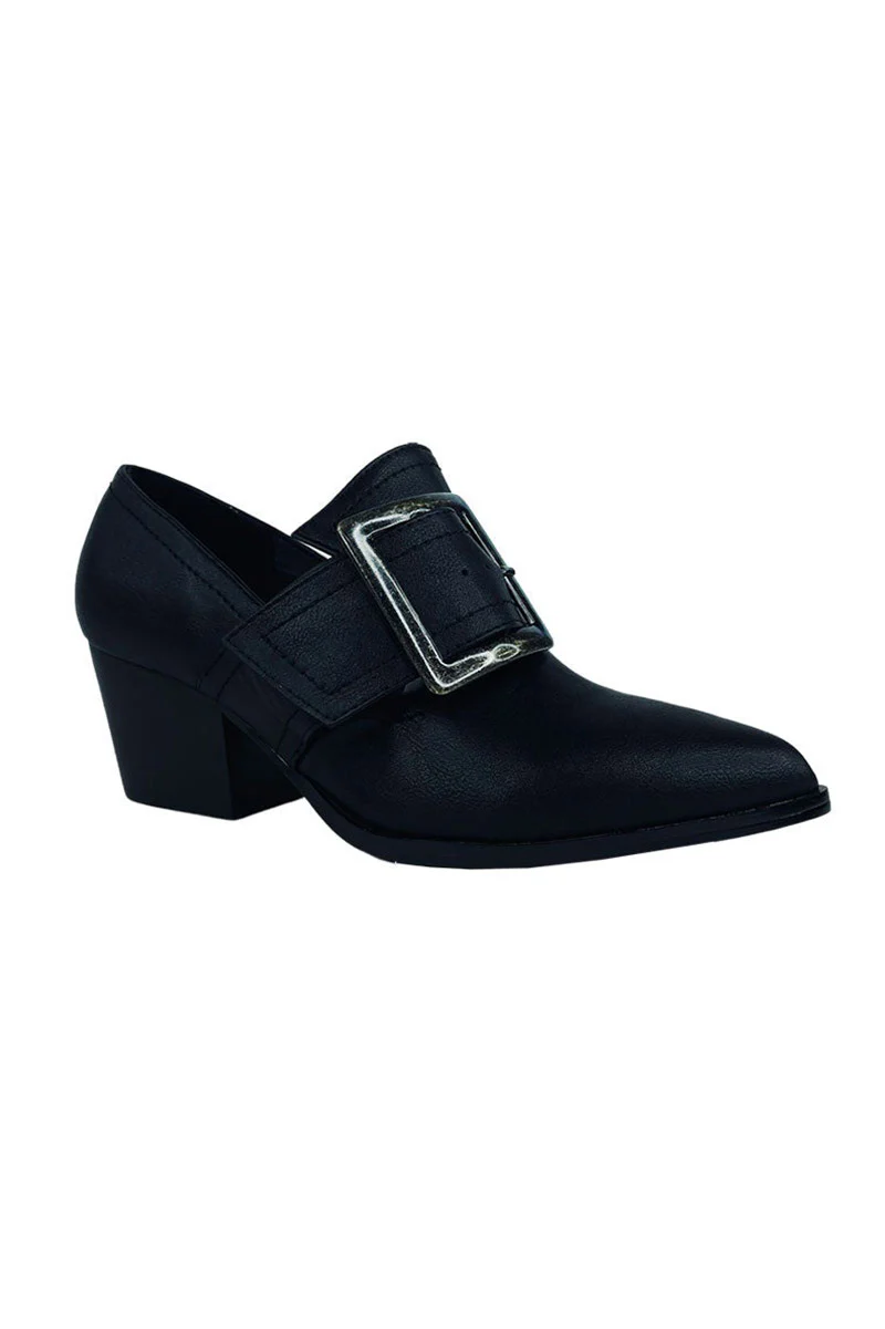 GRIMM Witch Heels [Matte Black/Brass Buckle] - Image 2