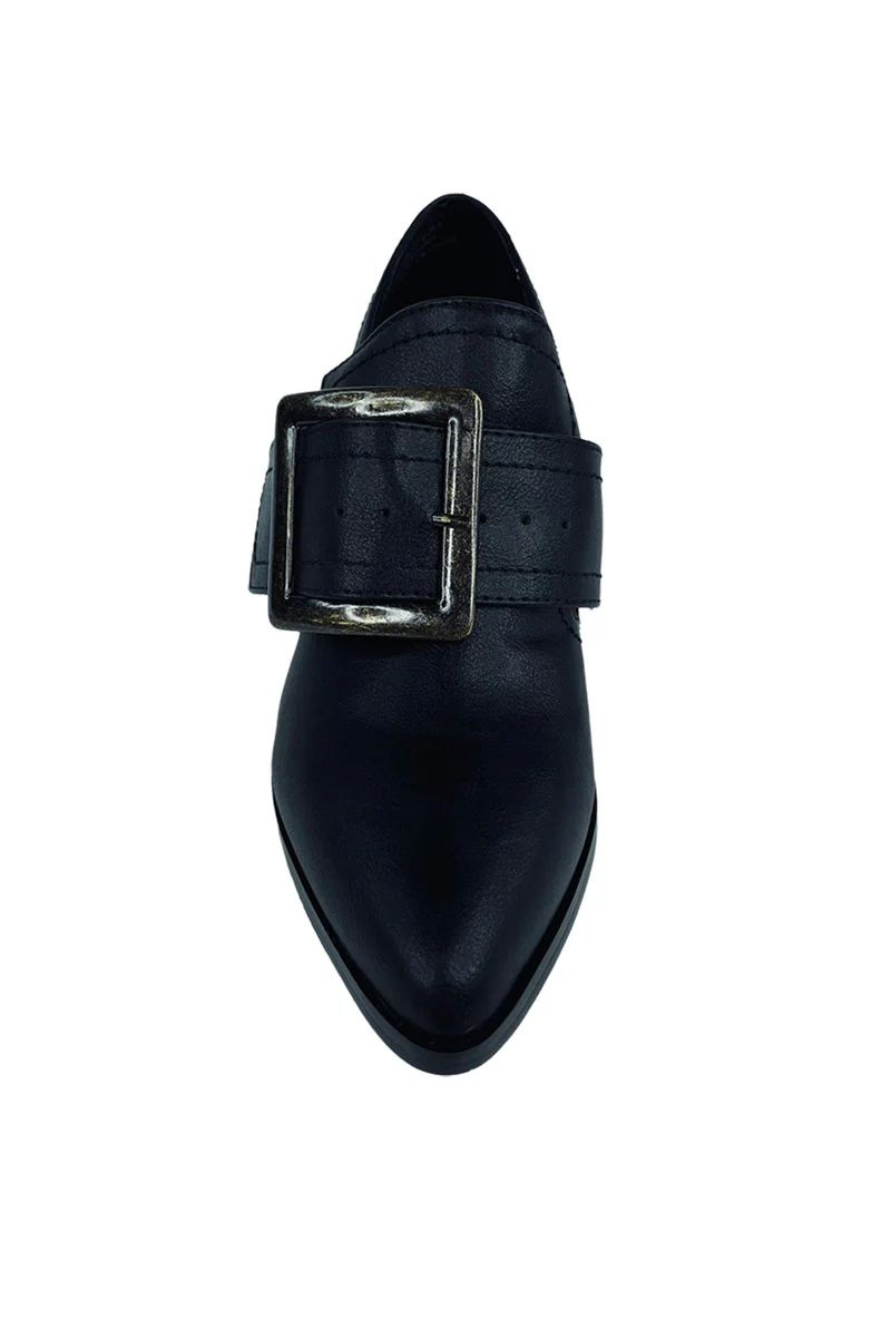 GRIMM Witch Heels [Matte Black/Brass Buckle] - Image 3