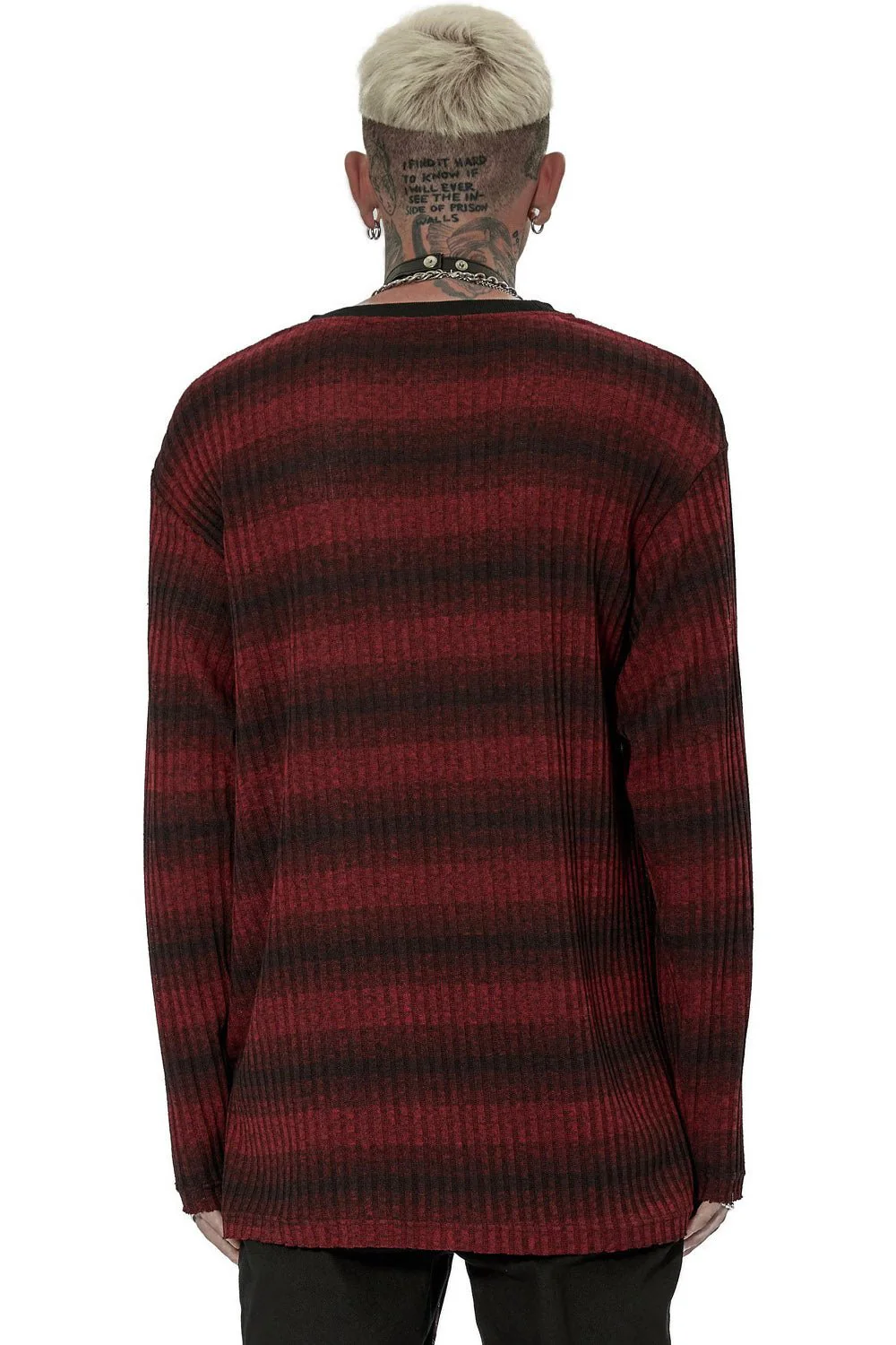 Grunge Blood Striped Sweater [Red/Black] - Image 4