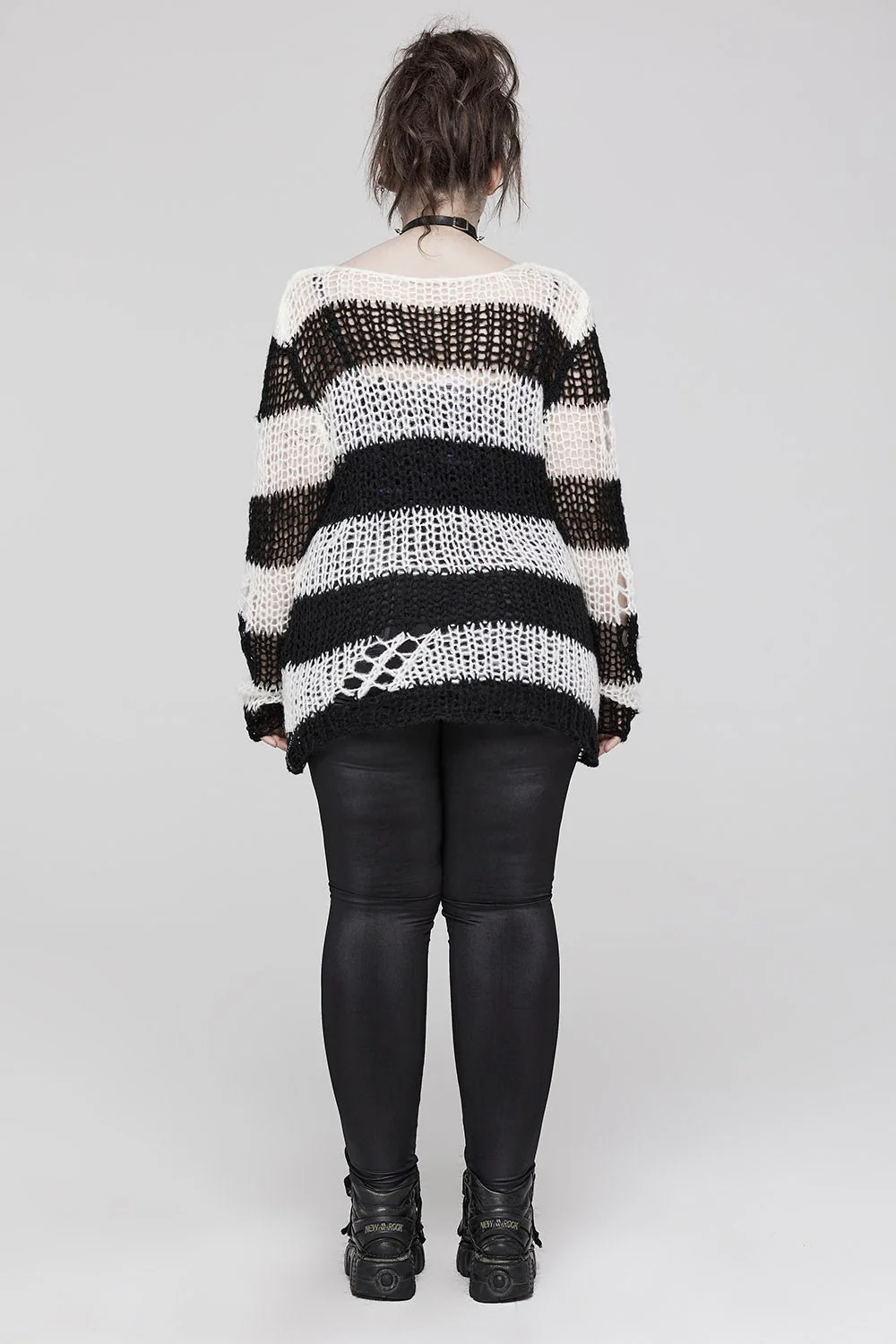 Grunge Gloom Striped Sweater [BLACK/WHITE] - Image 3