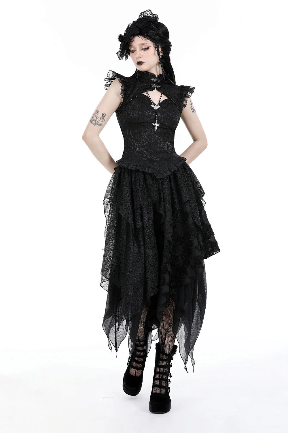 Gypsy Witch Tattered Patchwork Skirt - Image 2