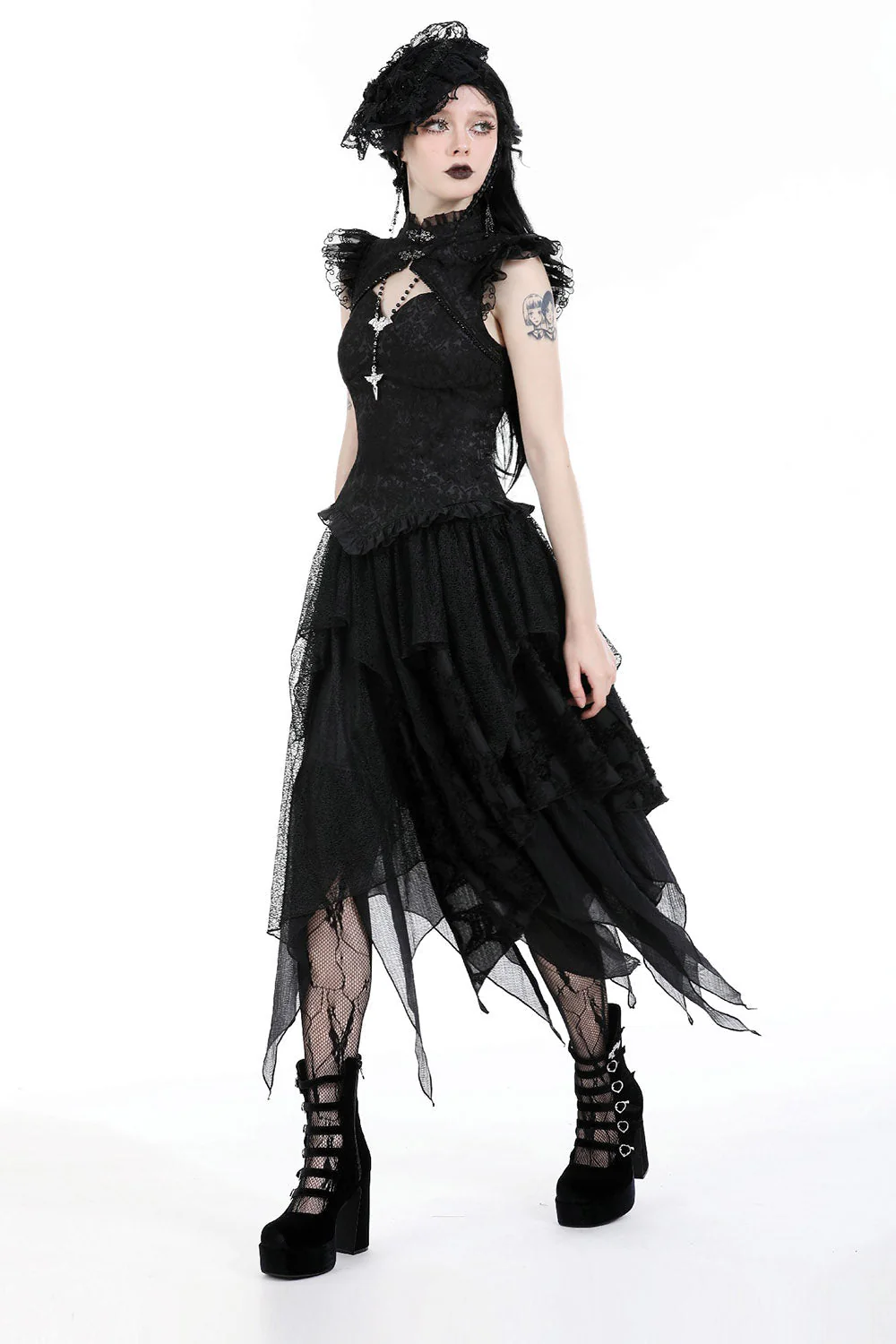 Gypsy Witch Tattered Patchwork Skirt - Image 3