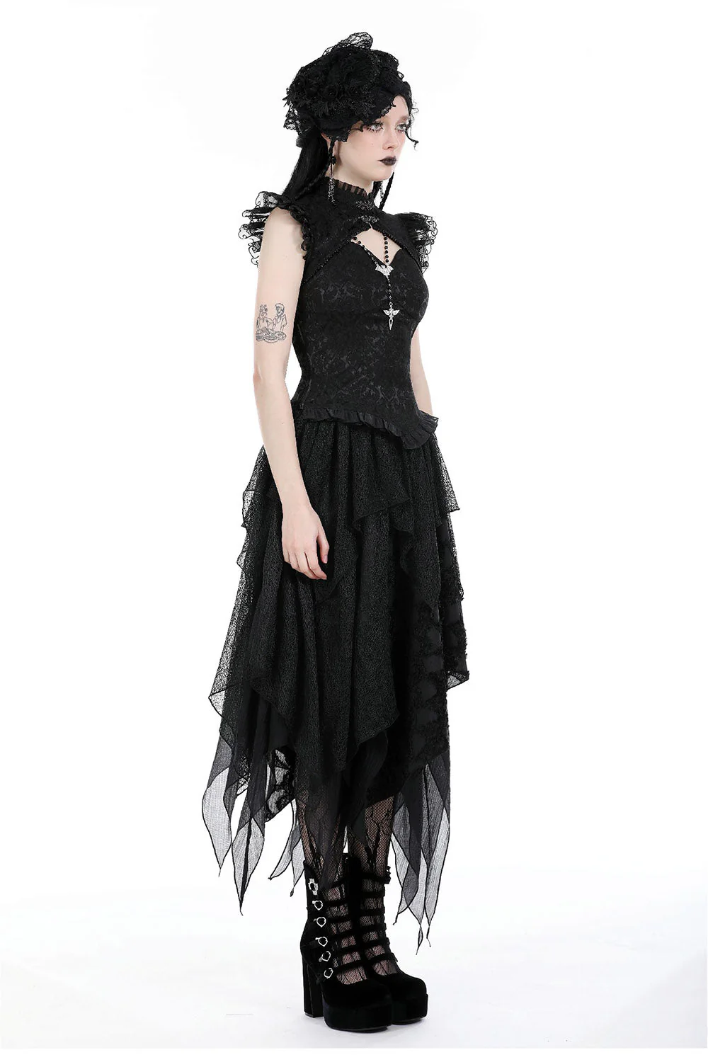 Gypsy Witch Tattered Patchwork Skirt - Image 5
