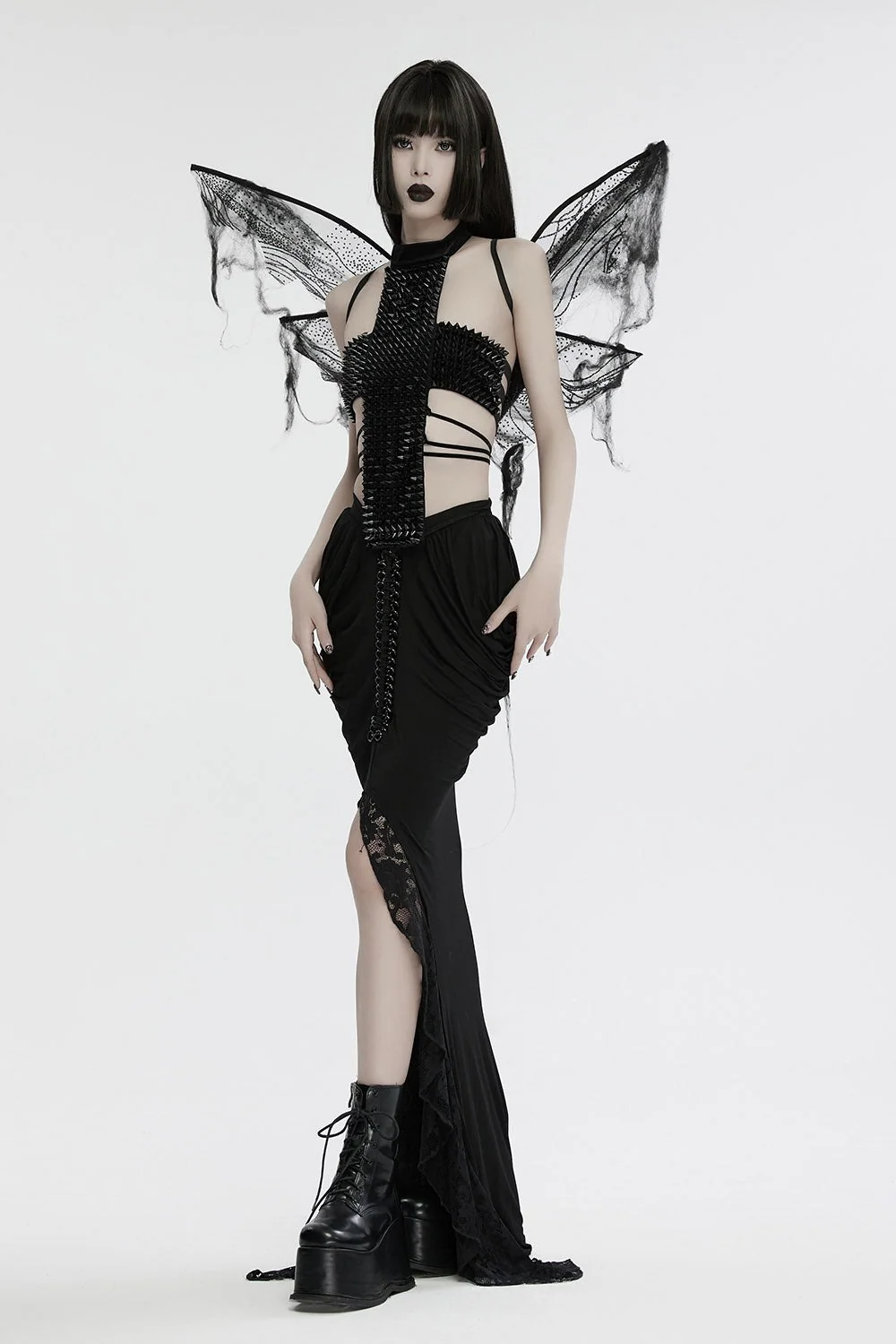 Hallowed Be Gothic Cross Halterneck Top - Image 4