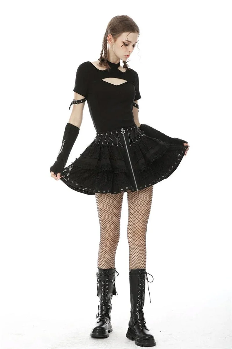 Harajuku Heart Ruffle Mini Skirt - Image 6