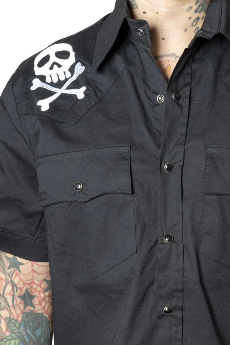 Harlock Skull X Bones Western Shirt - Image 4