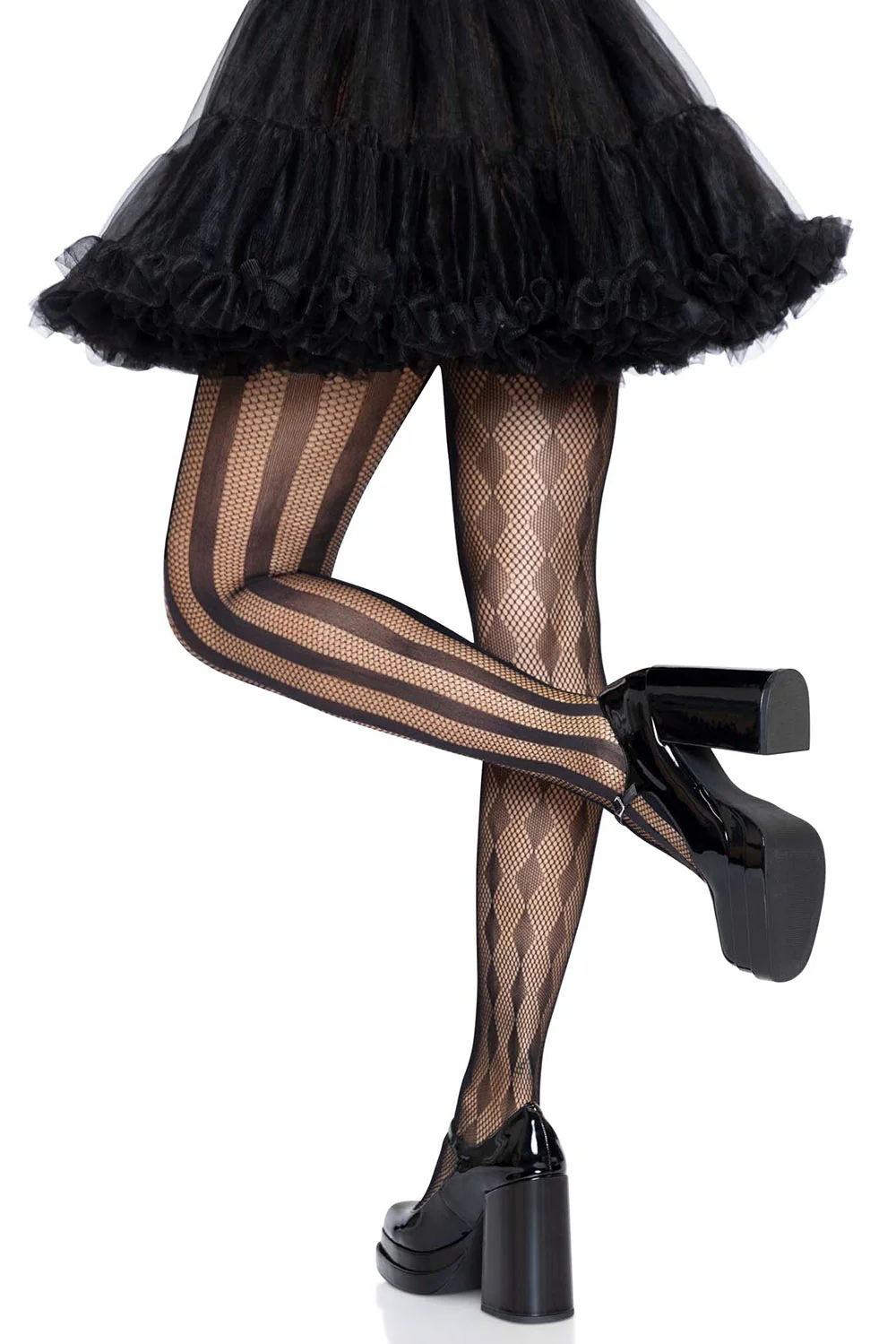 Haunted Circus Harlequin Net Tights - Image 2