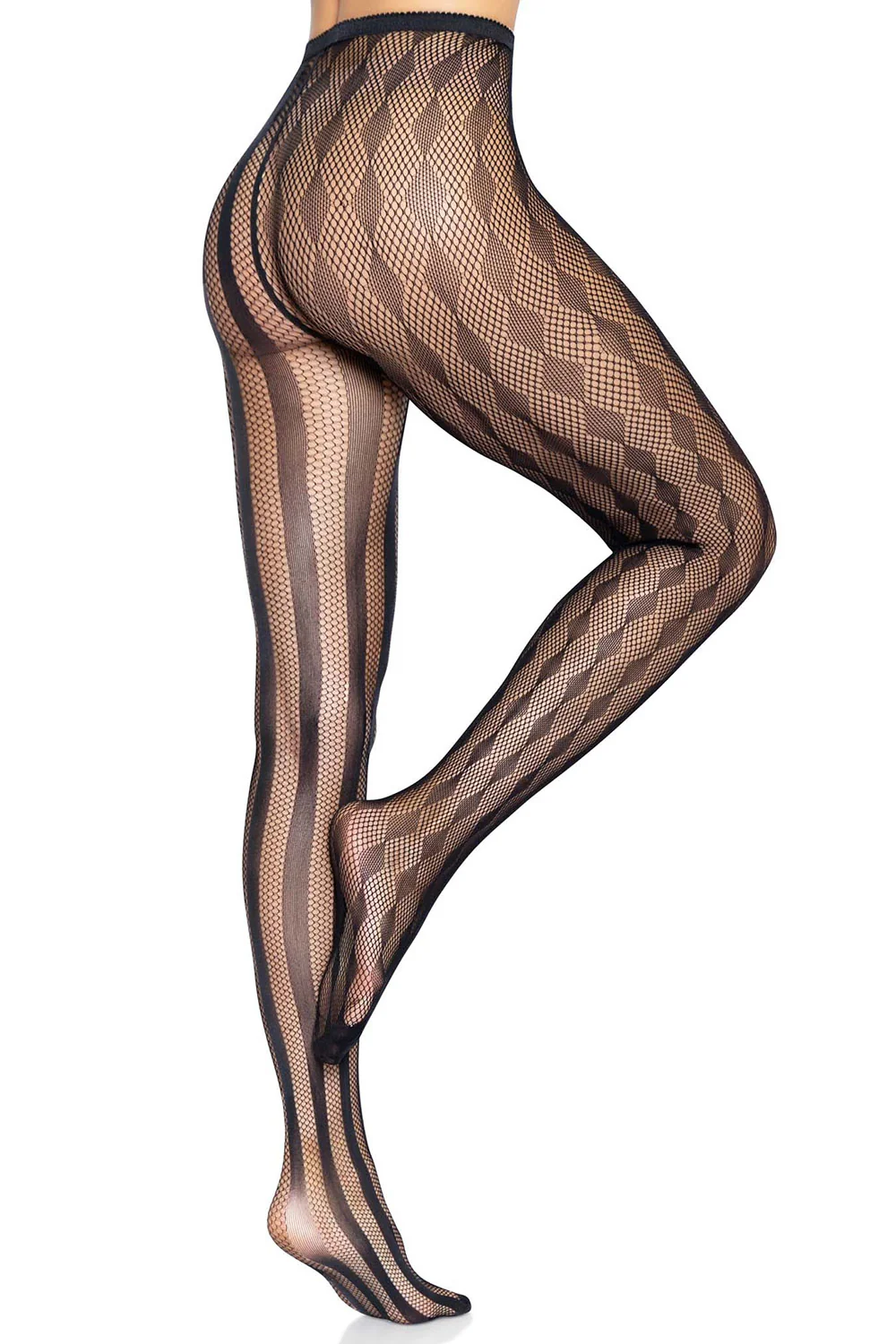 Haunted Circus Harlequin Net Tights - Image 4
