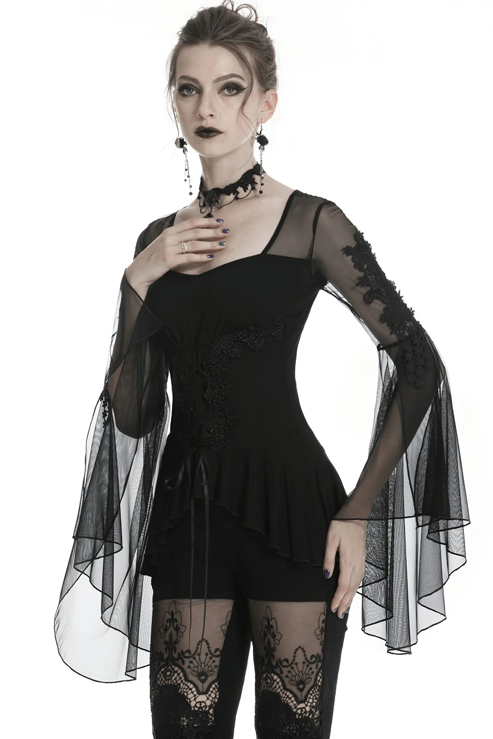Haunted Lullaby Lace-Up Top