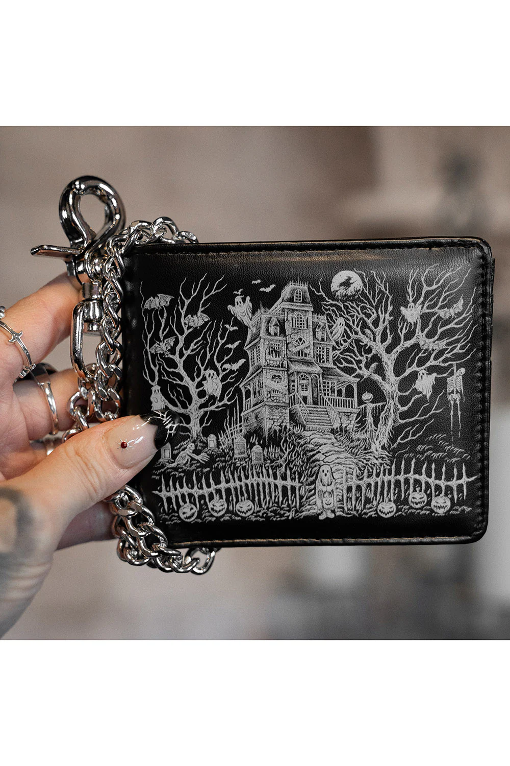 Haunted Mansion Bifold Wallet w/ Chain