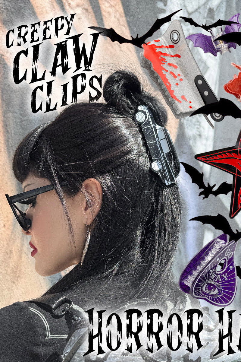 Hearse Black Glitter Claw Clip - Image 3