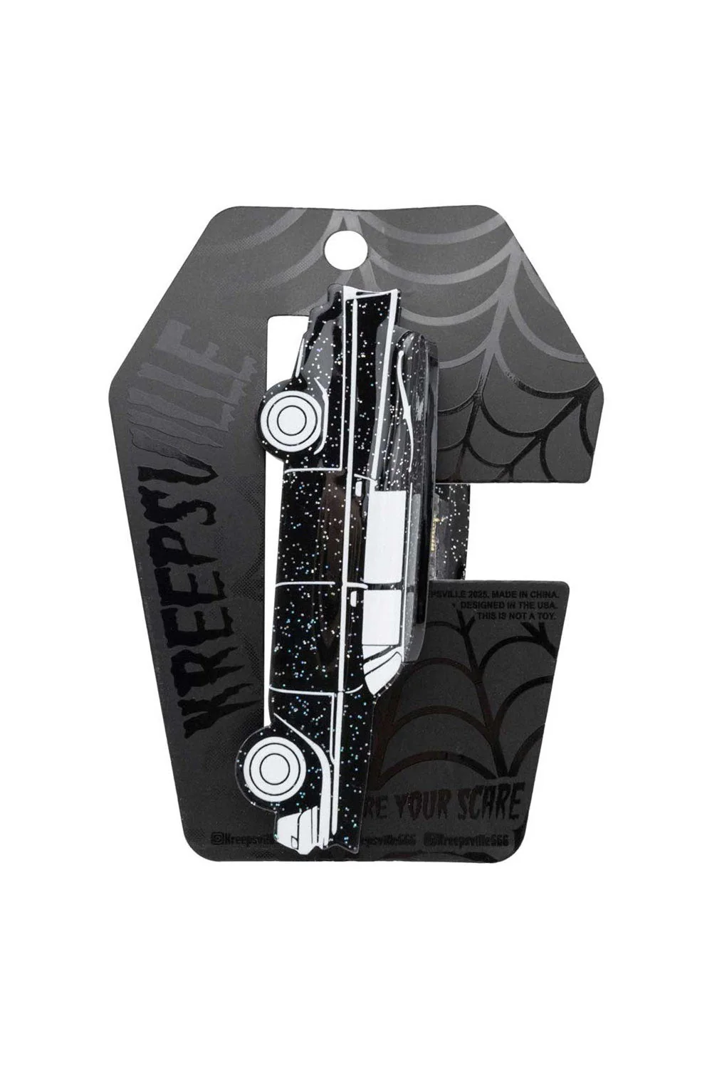 Hearse Black Glitter Claw Clip - Image 4