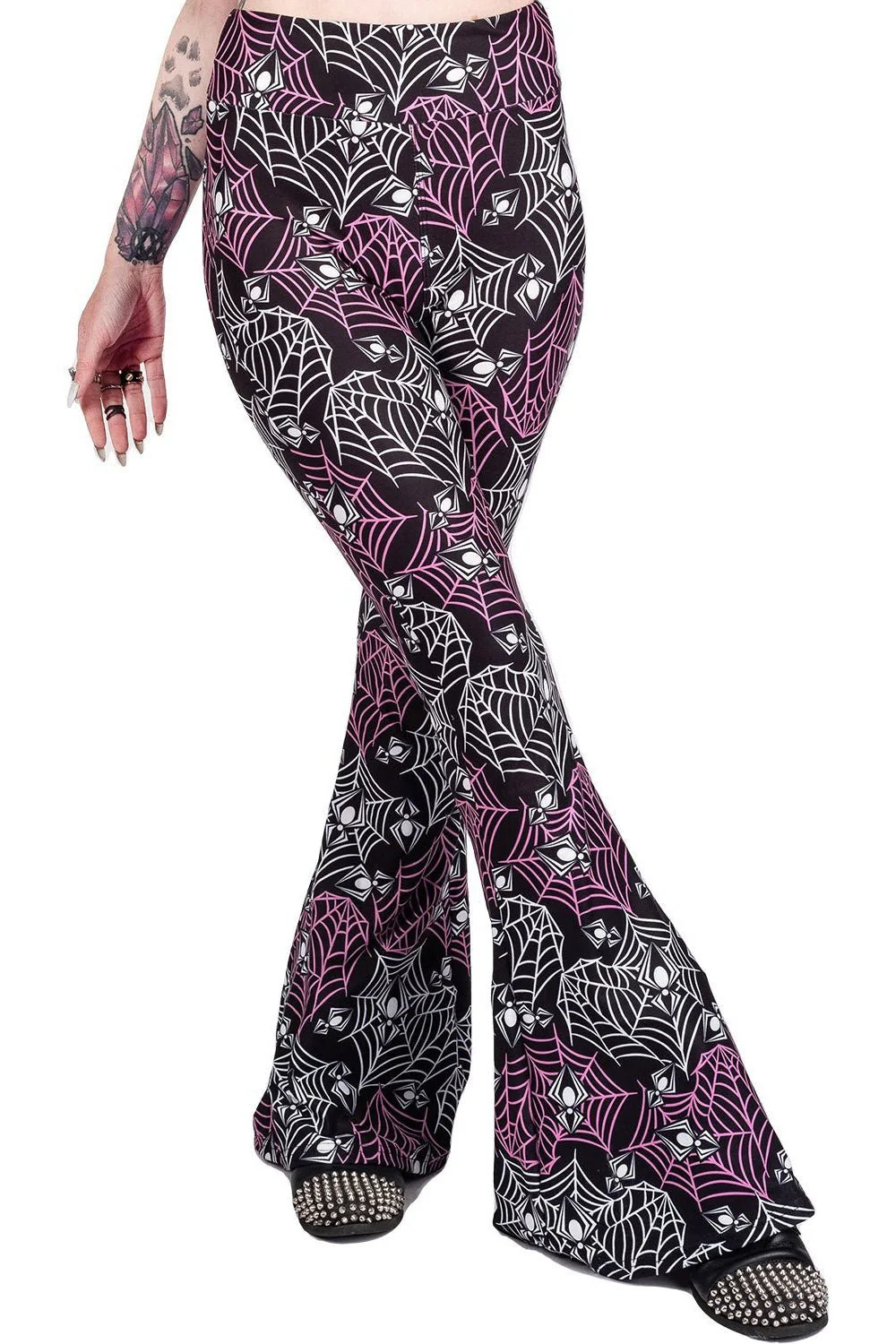 Heart Webs Spiders Hellz Bellz Bell Bottoms - Image 3