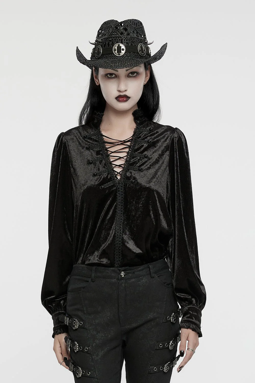 Hellbilly Western Goth Cowboy Hat - Image 3