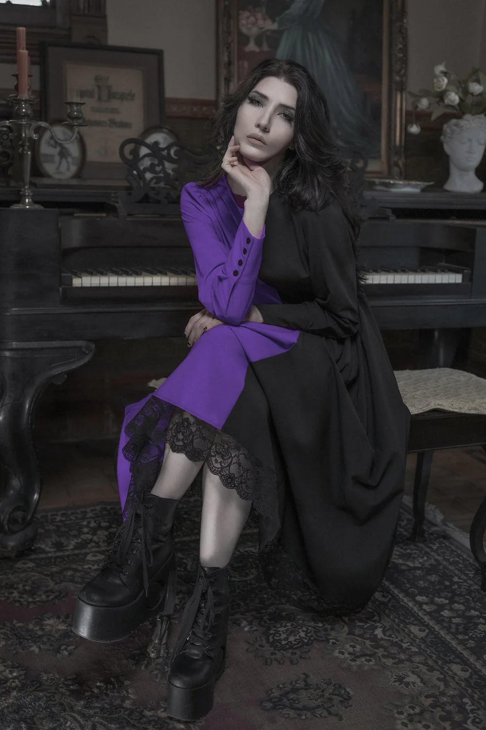 Hexen Dress [PURPLE/BLACK] - Image 4