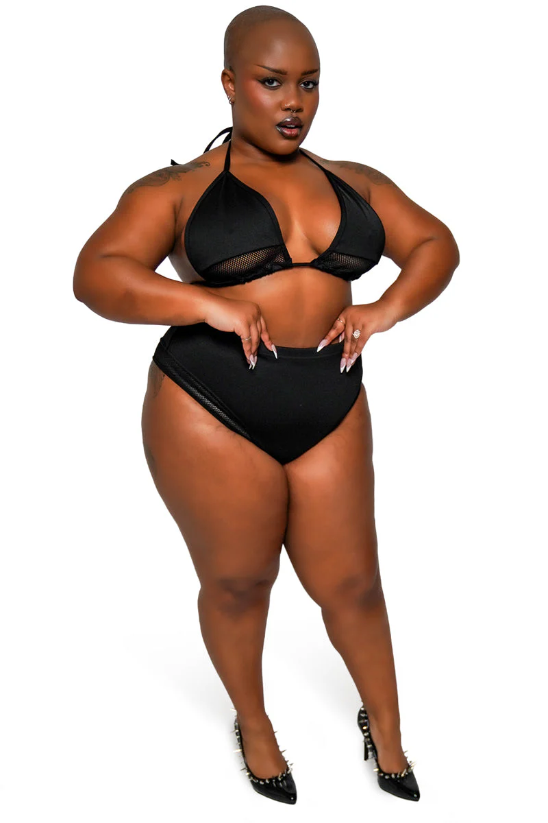 High Waisted Fishnet Bikini Bottoms - Image 6