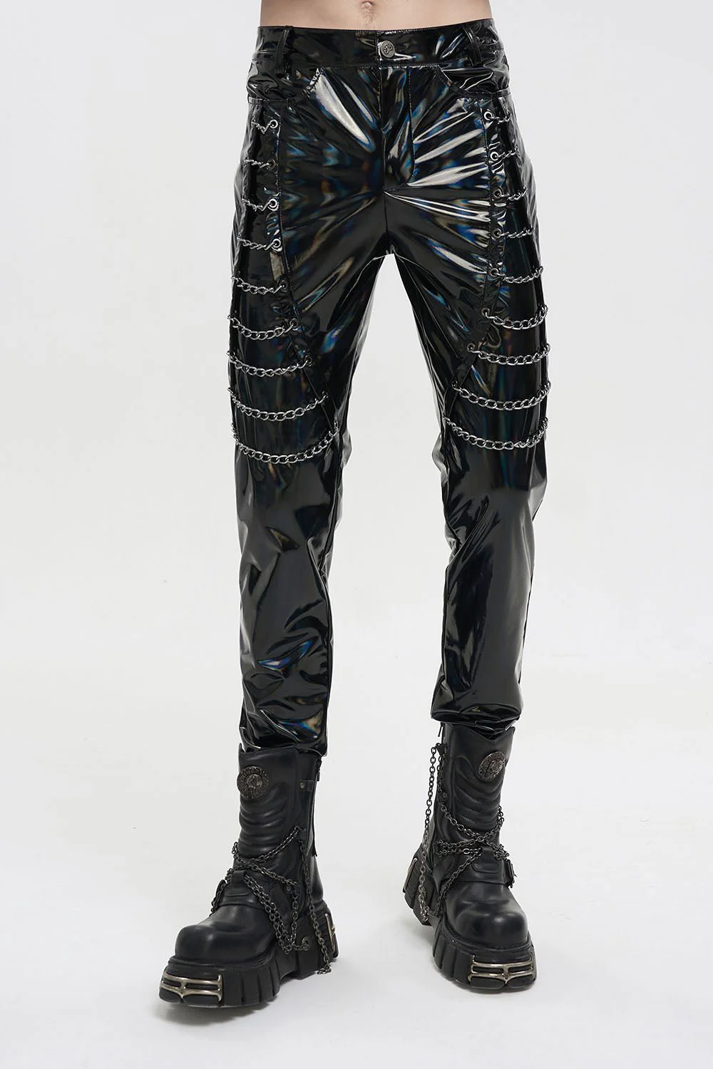 Holographic Hell Leather Pants