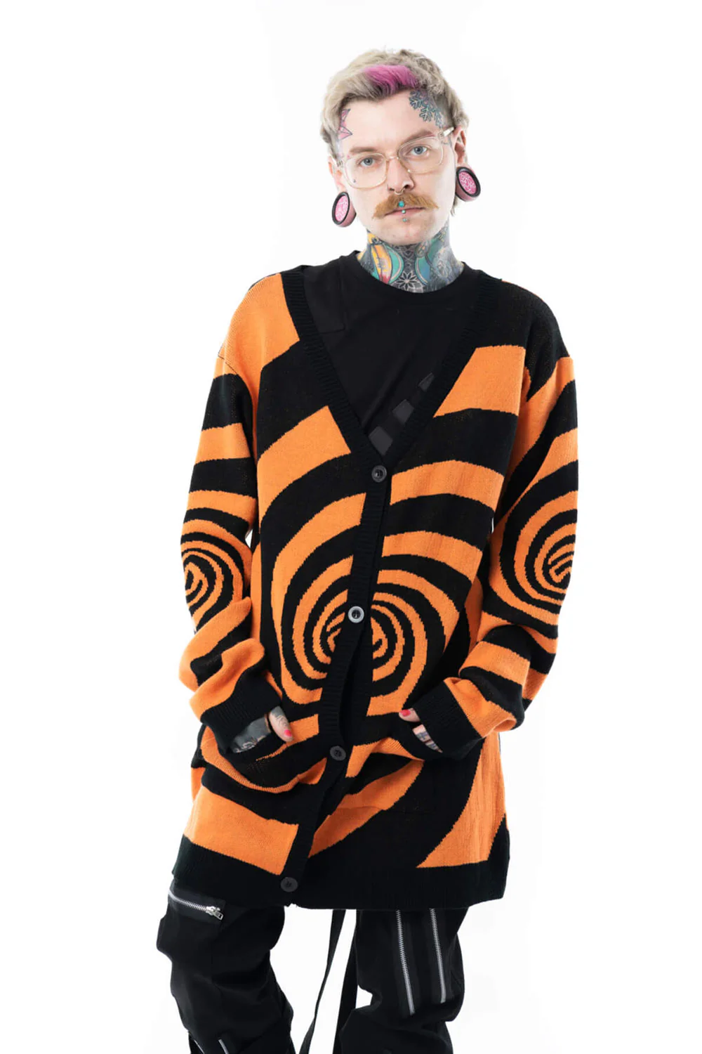 Hypno Cardigan [Black/Orange] - Image 2