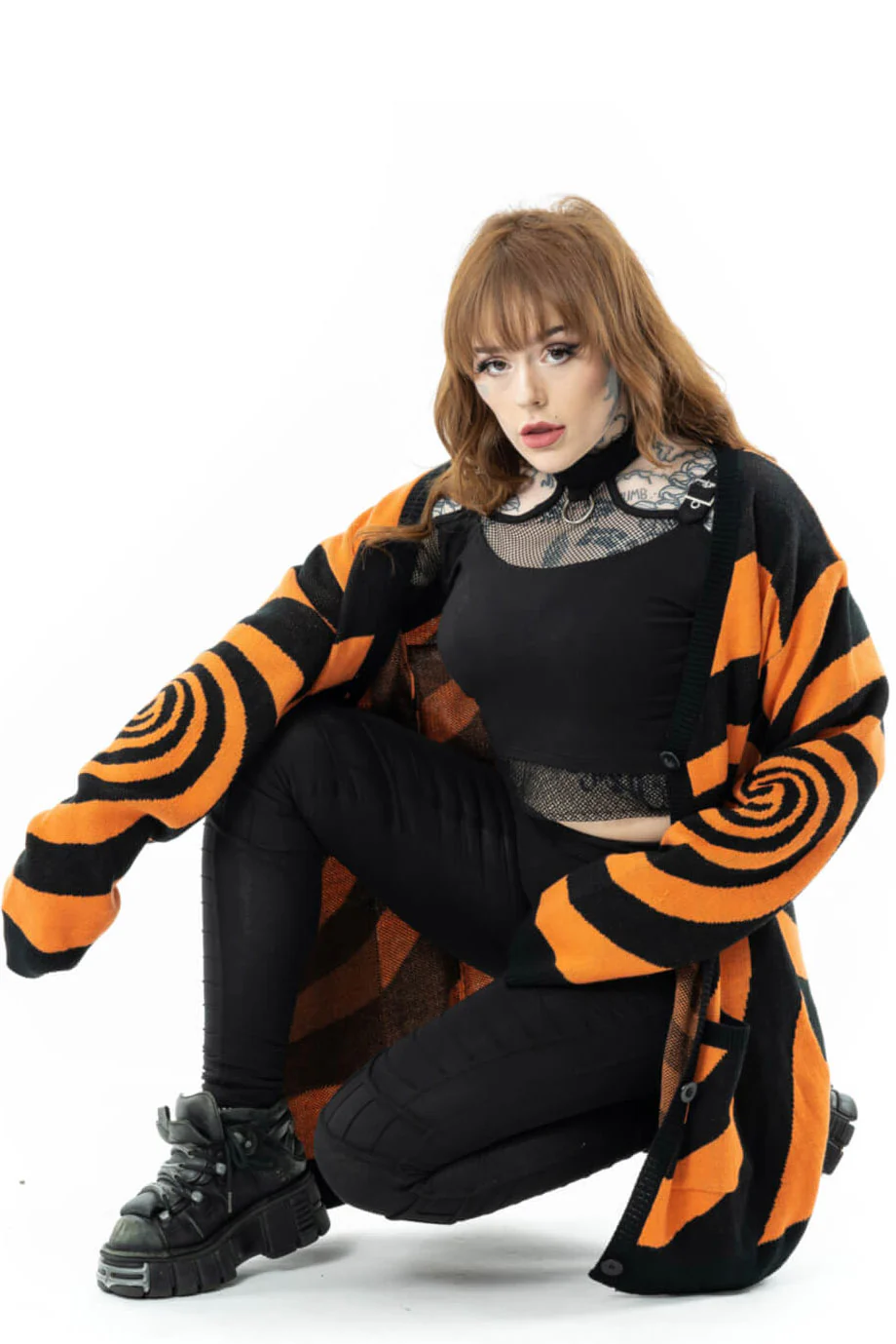 Hypno Cardigan [Black/Orange] - Image 8