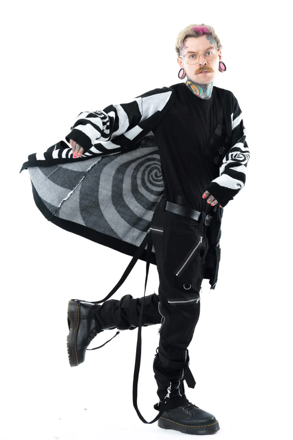 Hypno Cardigan [Black/White] - Image 4
