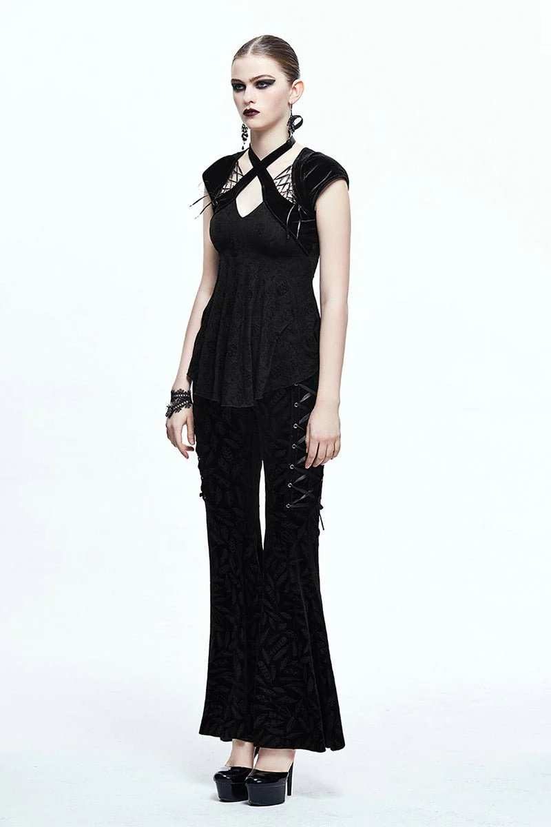 I Had Wings Once Velvet Bell Bottoms - Image 6