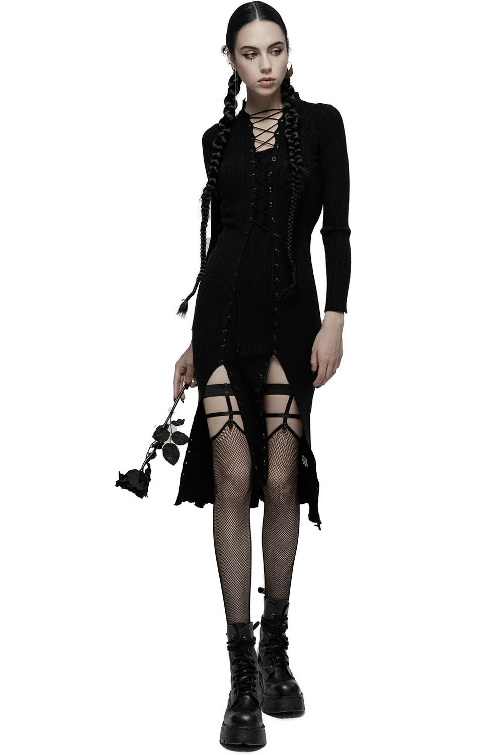 In Grieving Fishnet Garter Stockings - Image 2