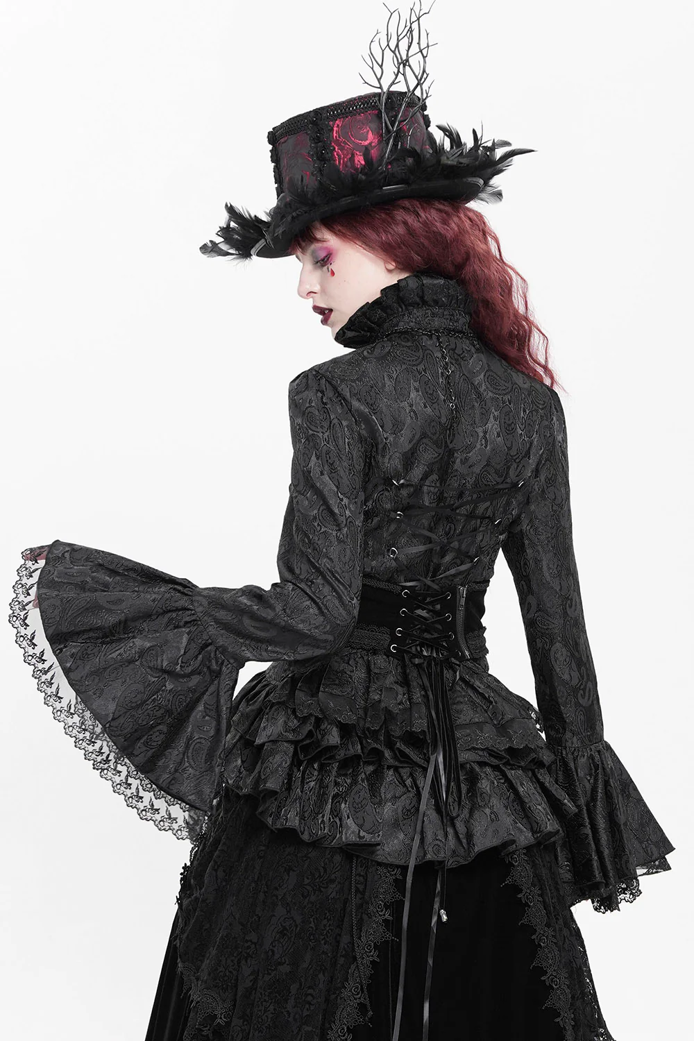 In Memoriam High Collar Ruffle Top - Image 2