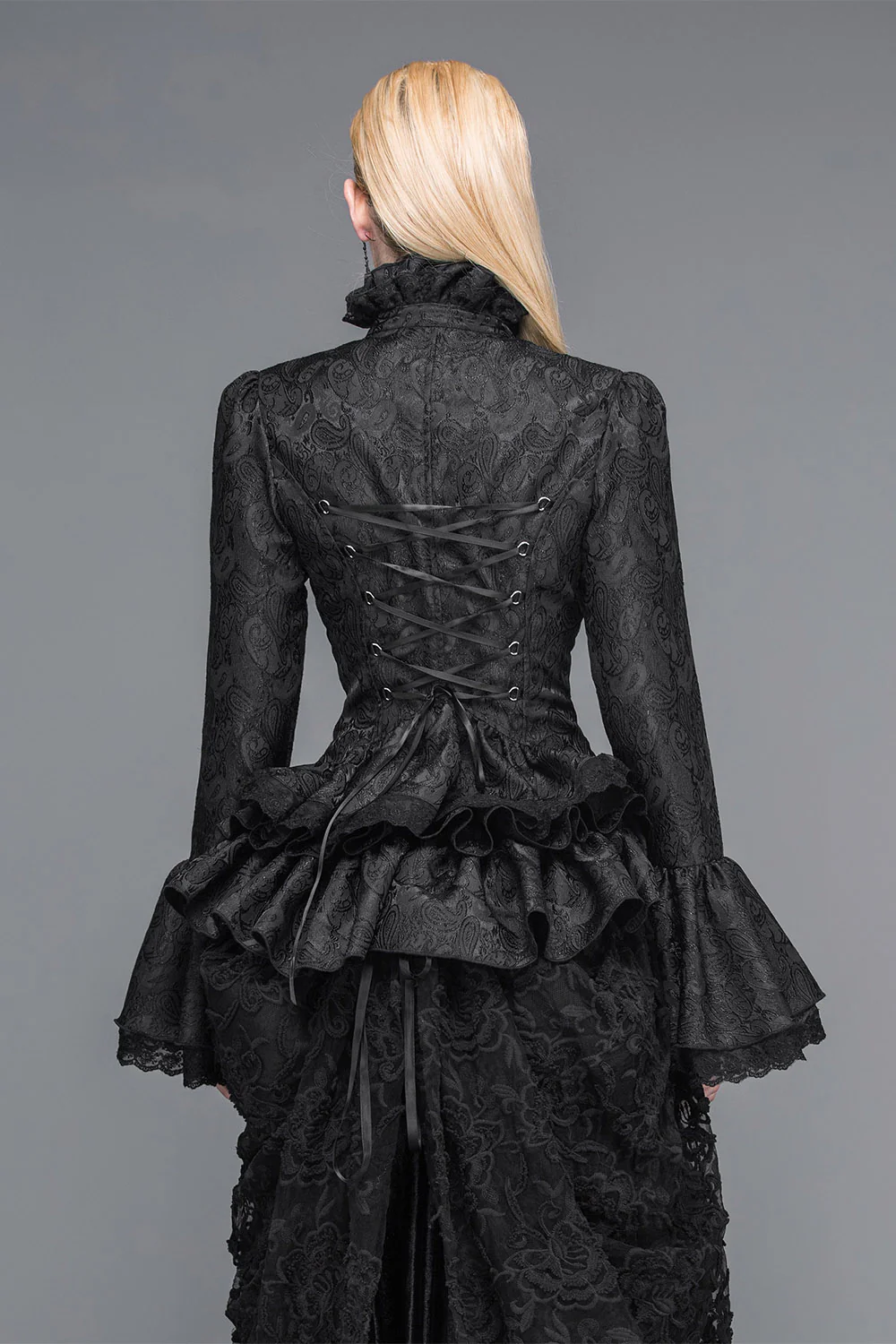 In Memoriam High Collar Ruffle Top - Image 4