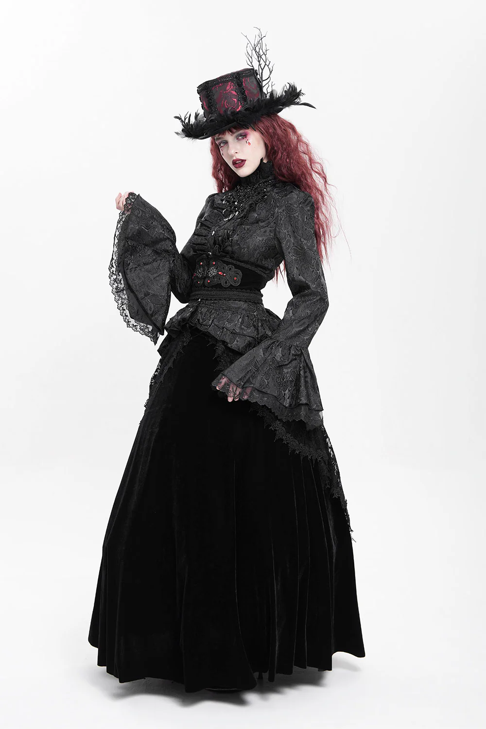 In Memoriam High Collar Ruffle Top - Image 5