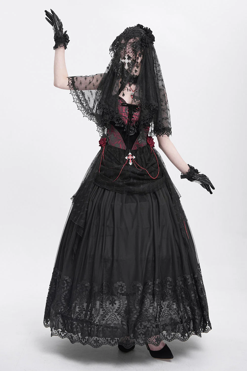 In Mourning Gothic Rosary Veil - Image 6