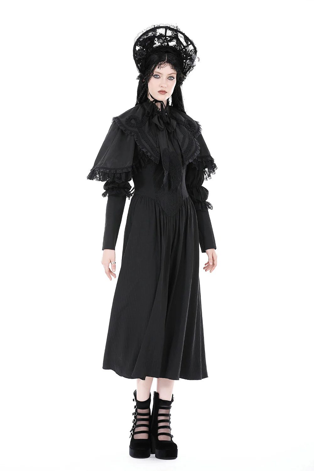 In Mourning Vintage Goth Cape - Image 2