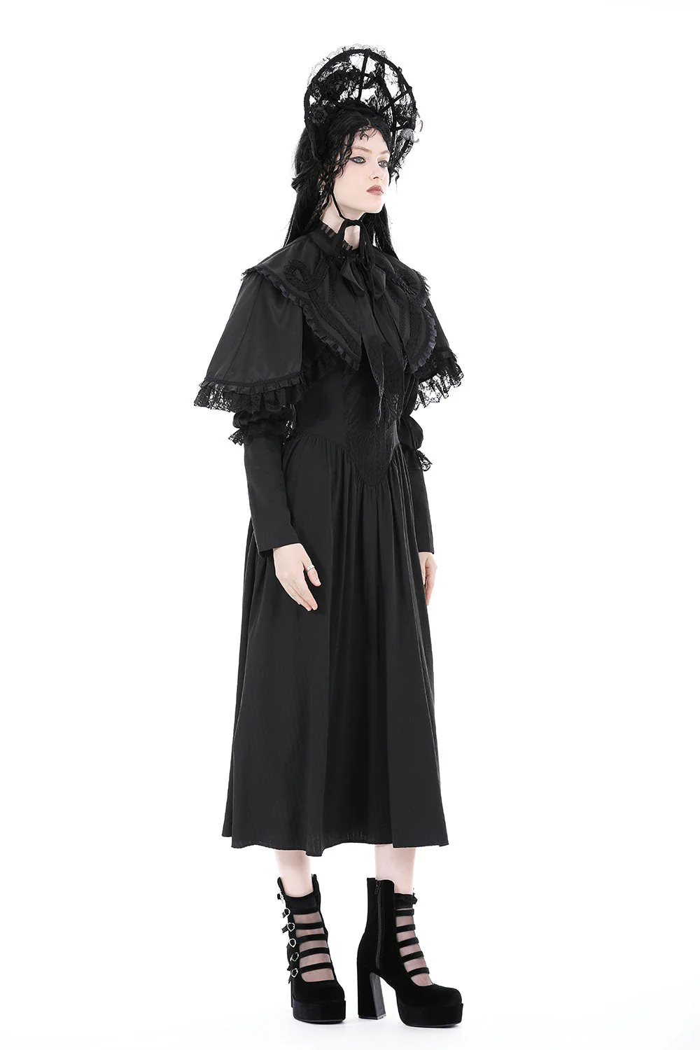 In Mourning Vintage Goth Cape - Image 3