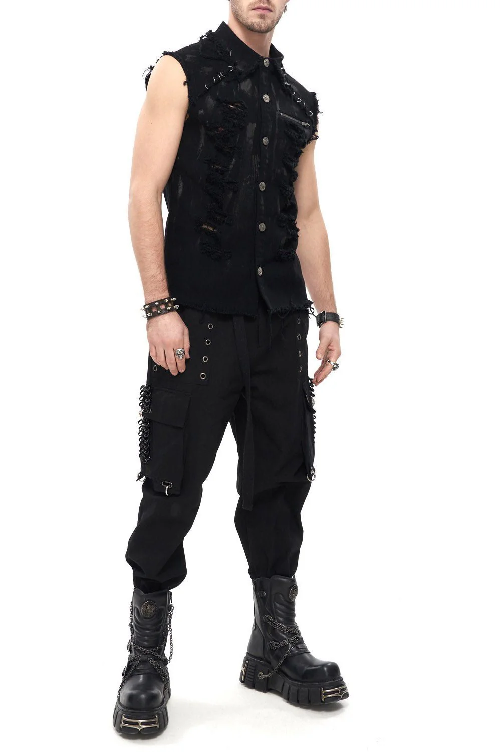 Industrial Punk Distressed Vest - Image 6