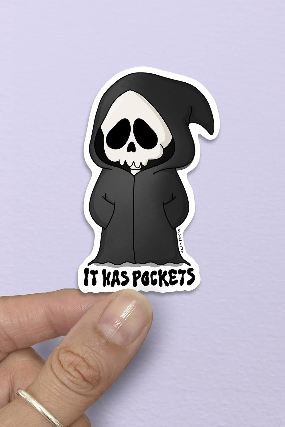 It Has Pockets Grim Reaper Sticker - Image 2