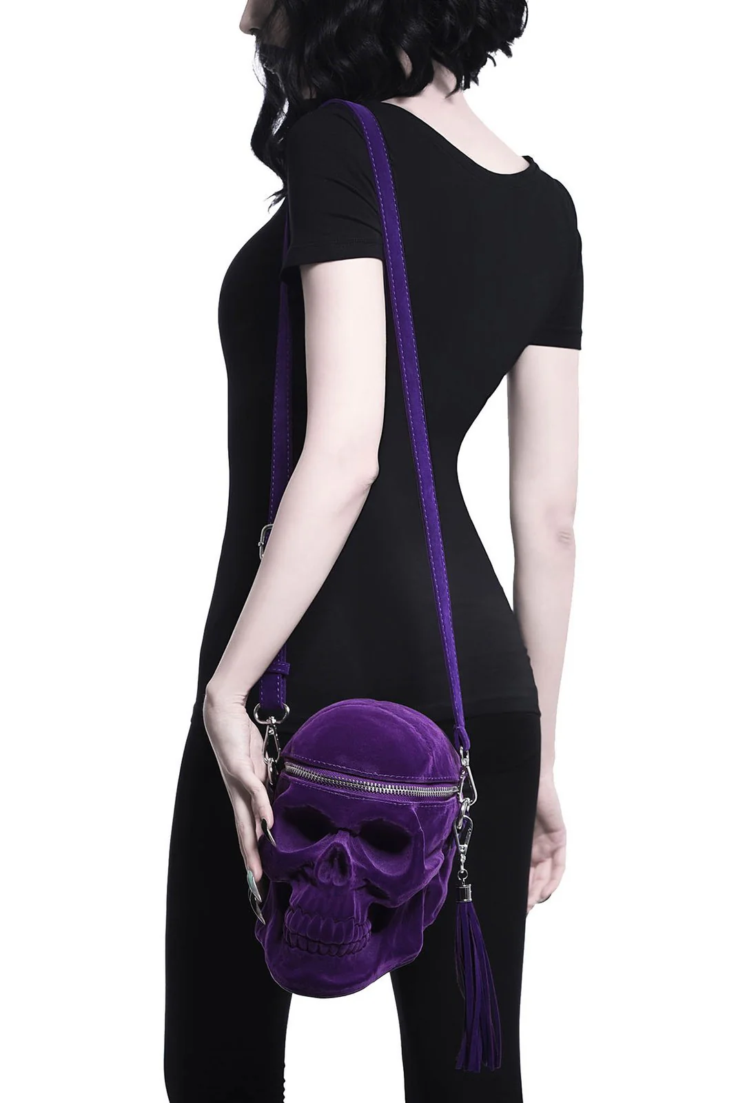 Grave Digger Skull Handbag [Plum Purple] - Image 3
