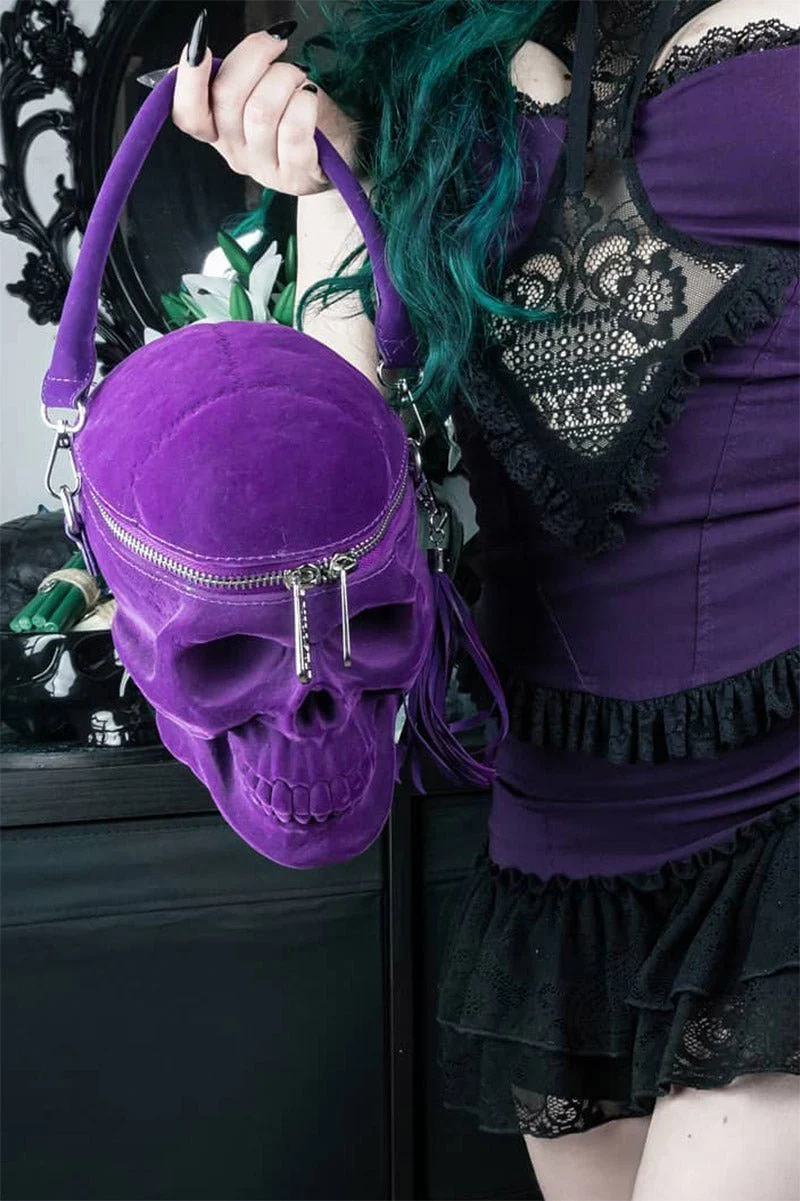 Grave Digger Skull Handbag [Plum Purple] - Image 8