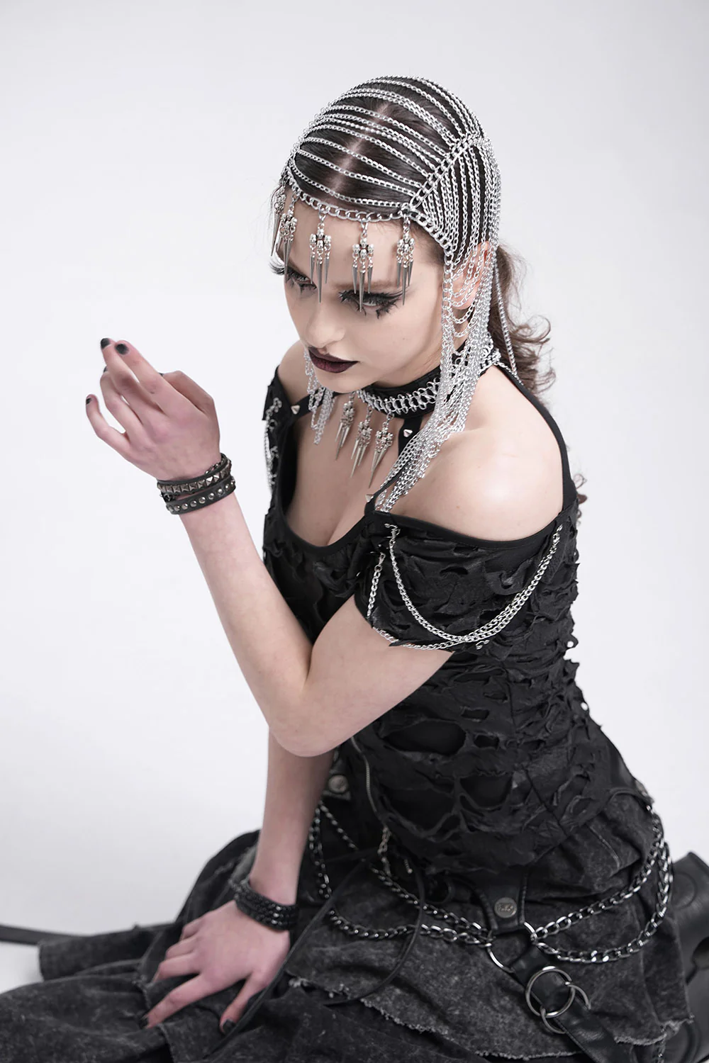 Knightcore Chainmail Headdress Harness - Image 3