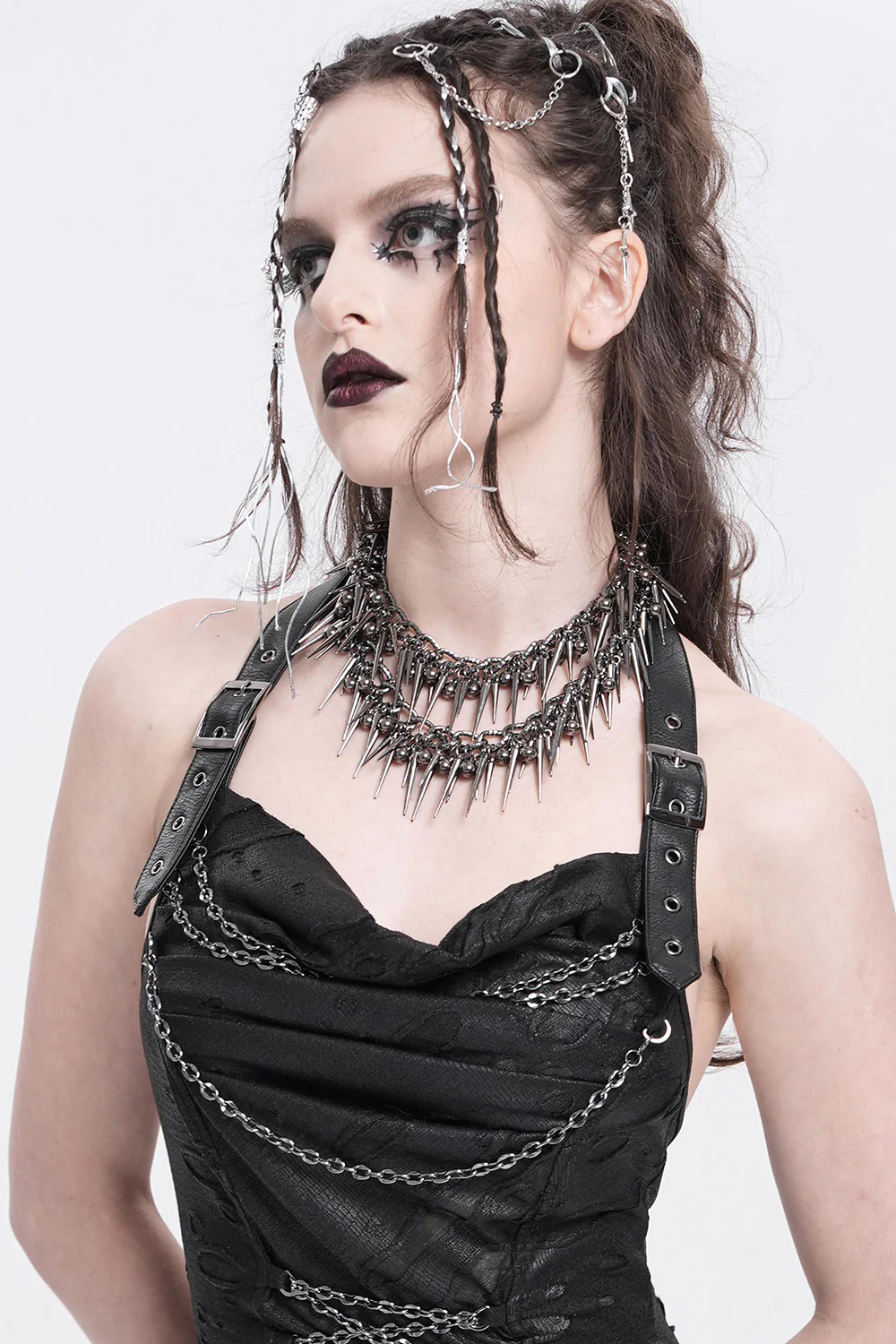 Knightcore Spiked Layered Necklace - Image 2