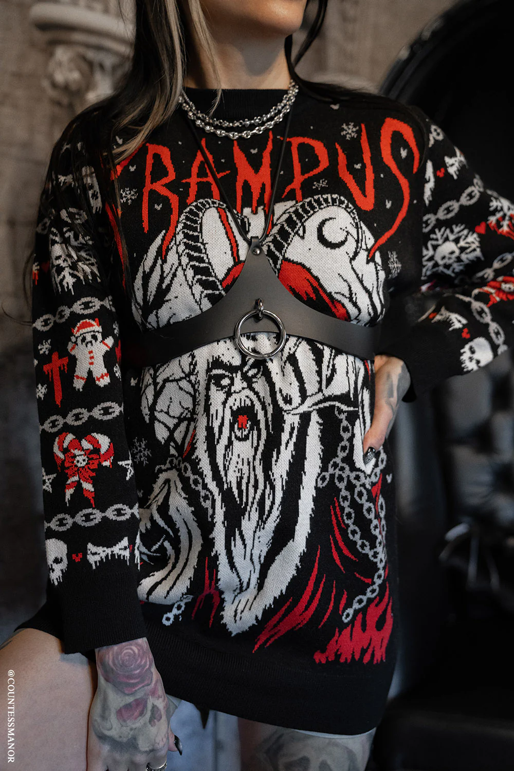 Krampus Knit Christmas Sweater - Image 11