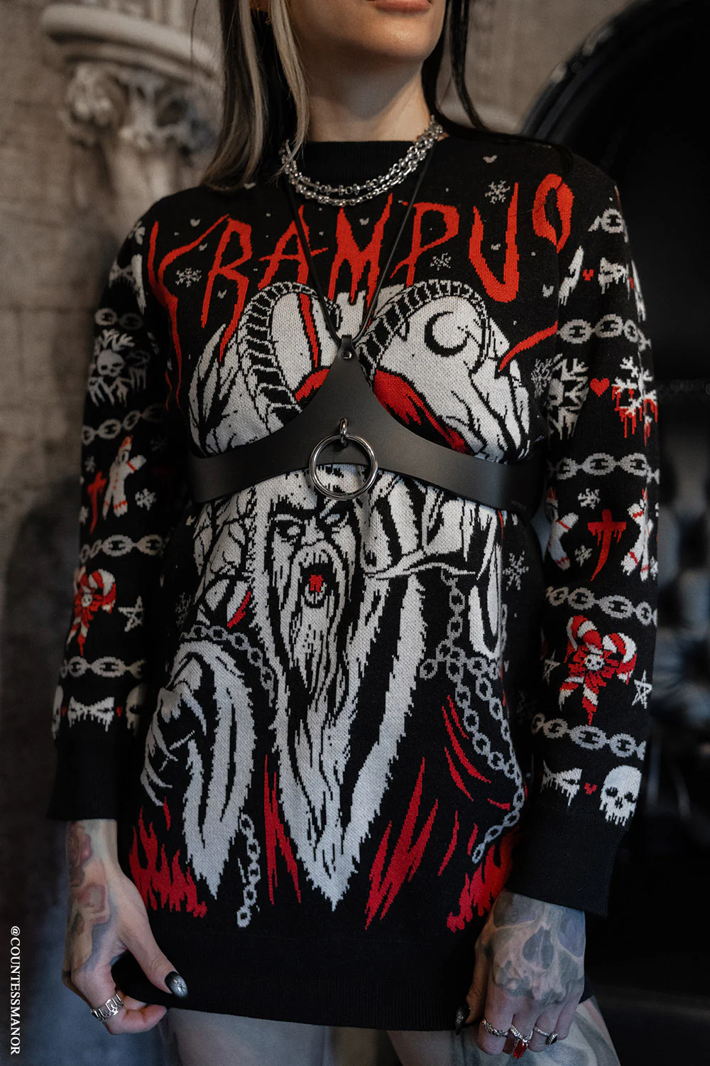 Krampus Knit Christmas Sweater - Image 16