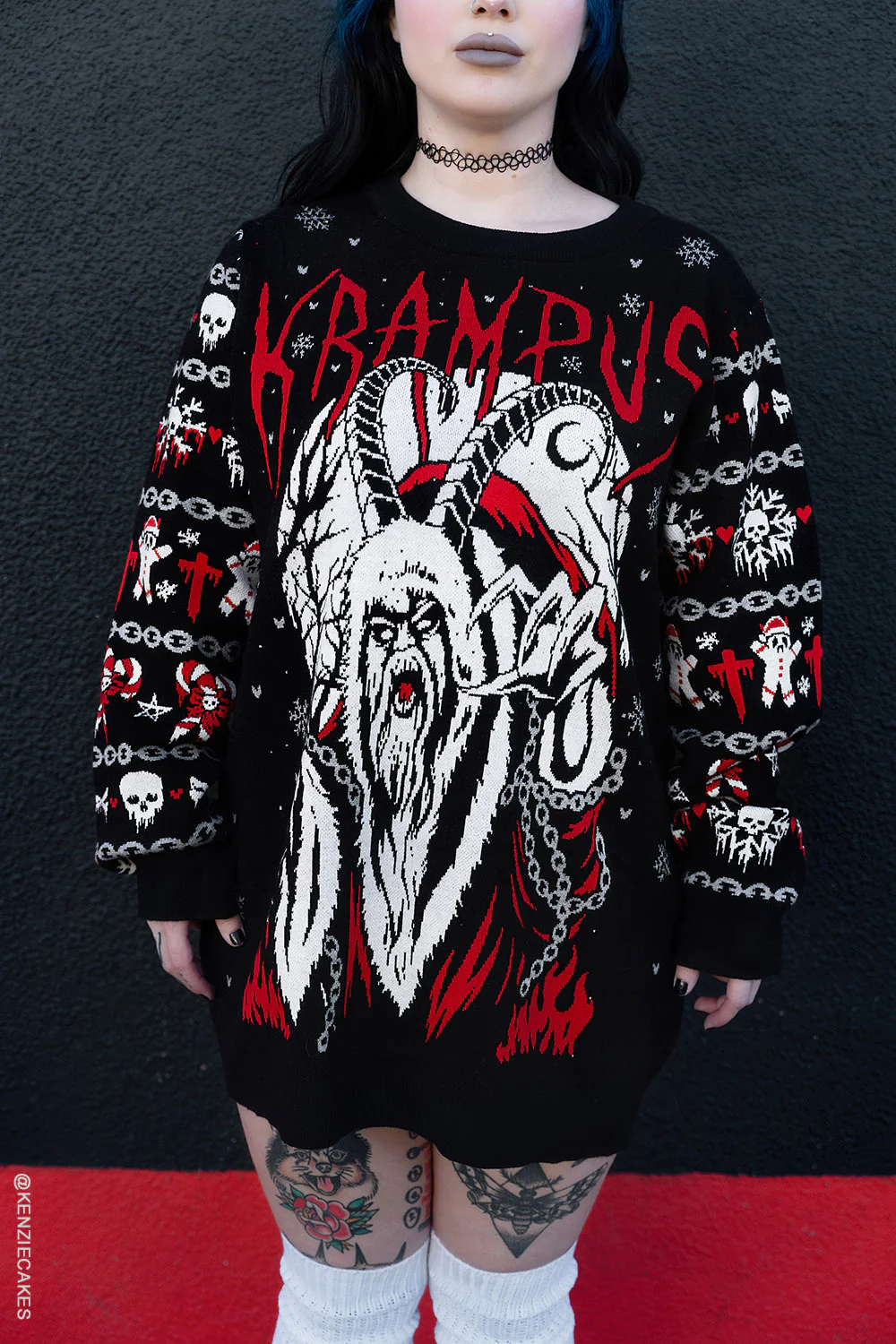 Krampus Knit Christmas Sweater - Image 2