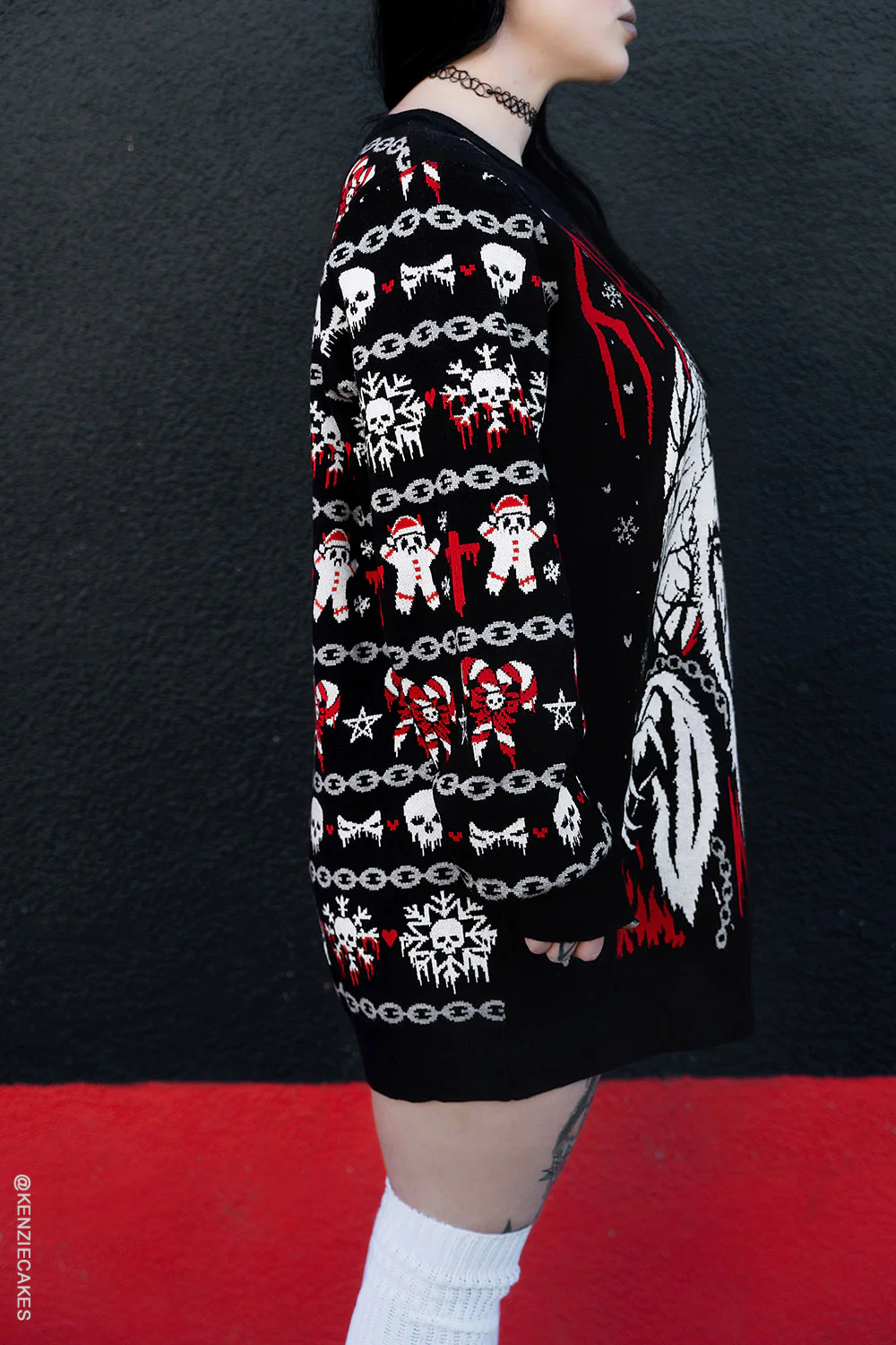 Krampus Knit Christmas Sweater - Image 3