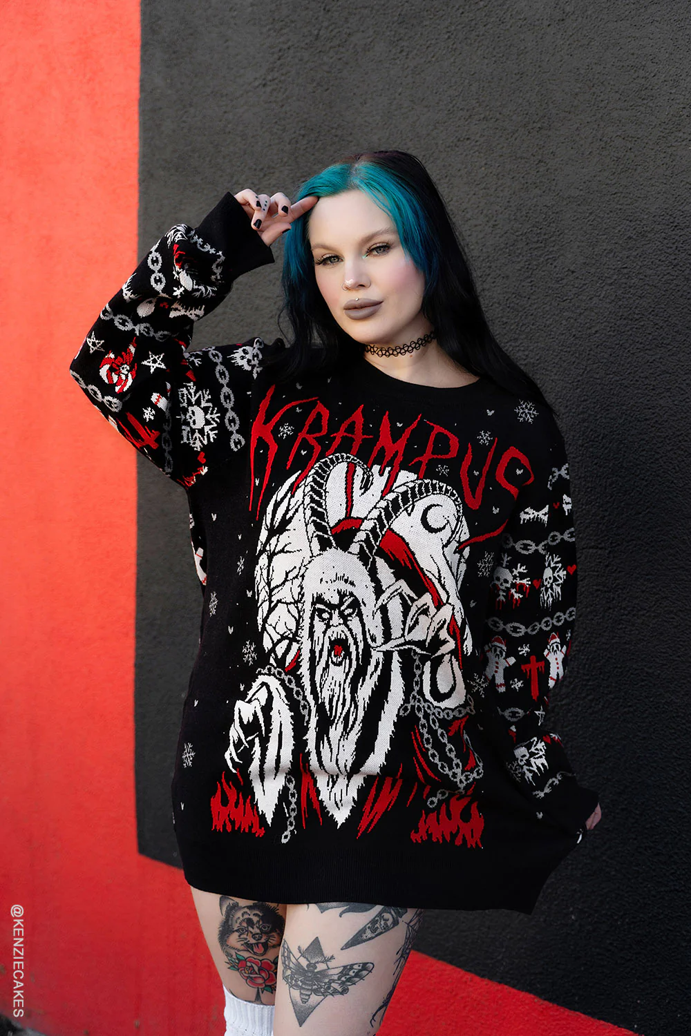 Krampus Knit Christmas Sweater - Image 6